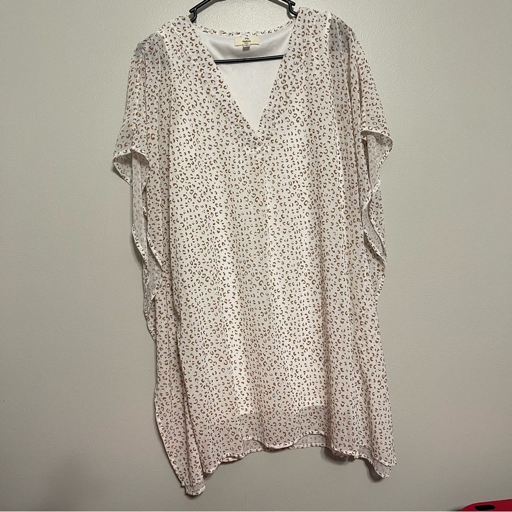 Entro Leopard Flowy Dress Tunic Women’s Size Small Oversize Fit